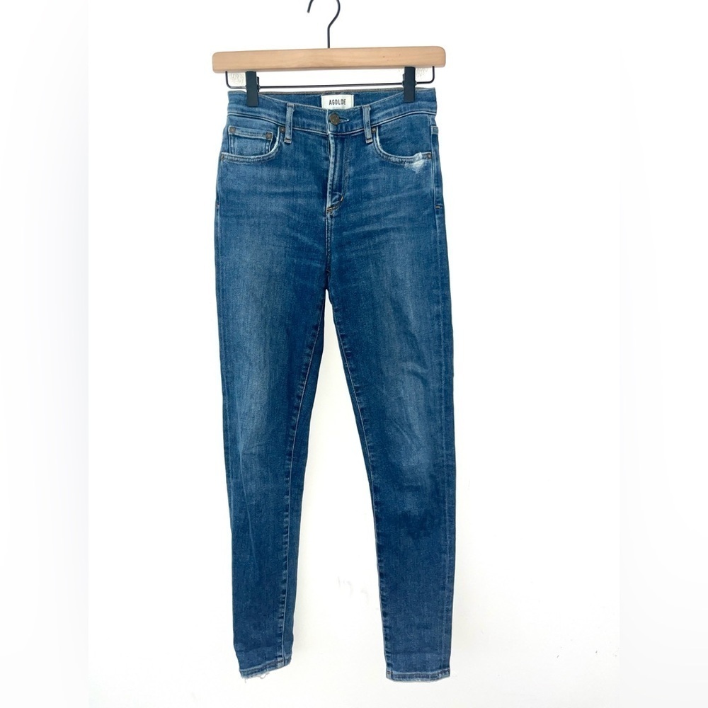 AGOLDE Sophie Mid Rise Ankle Skinny Blue Jeans Size 25 - Picture 9 of 9